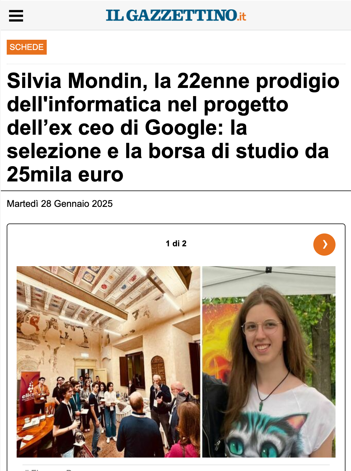 Silvia Mondin, la 22enne prodigio dell'informatica nel progetto dell’ex ceo di Google: la selezione e la borsa di studio da 25mila euro