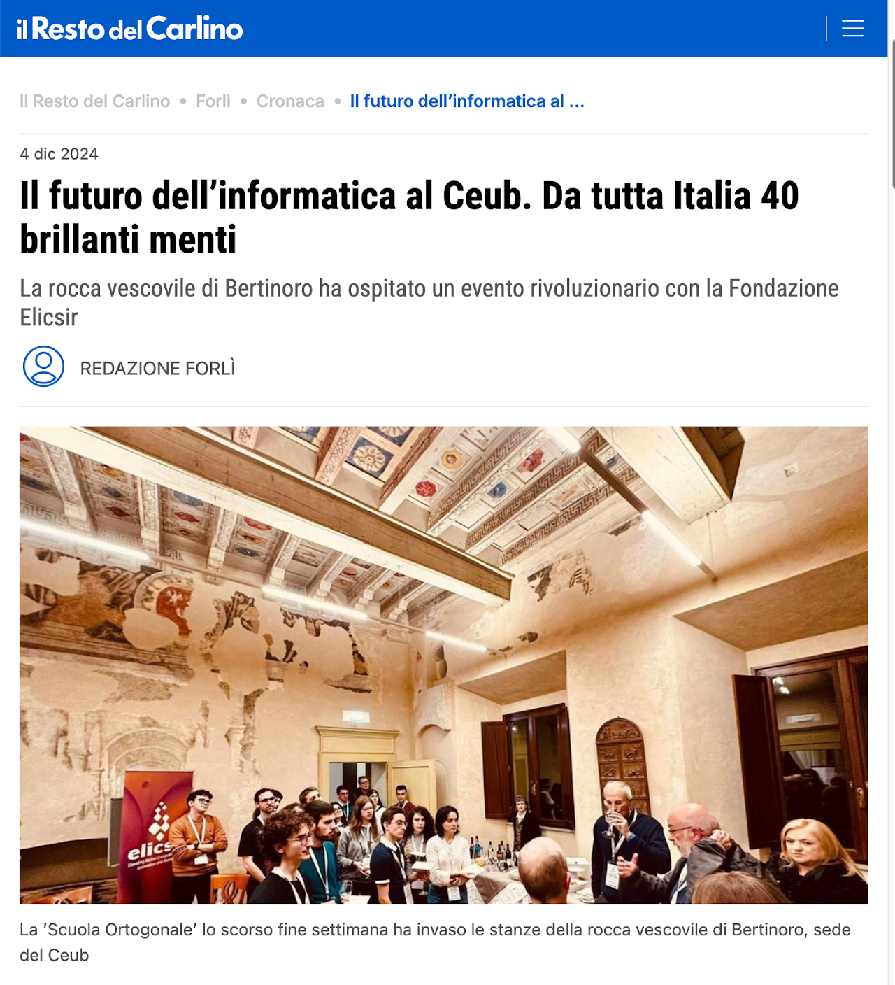 Il futuro dell’informatica al Ceub. Da tutta Italia 40 brillanti menti