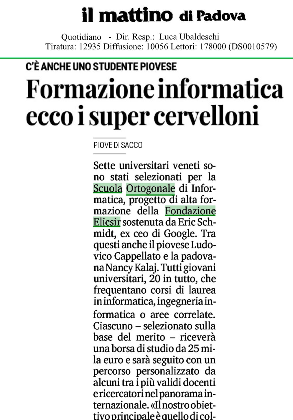 Formazione informatica ecco i super cervelloni