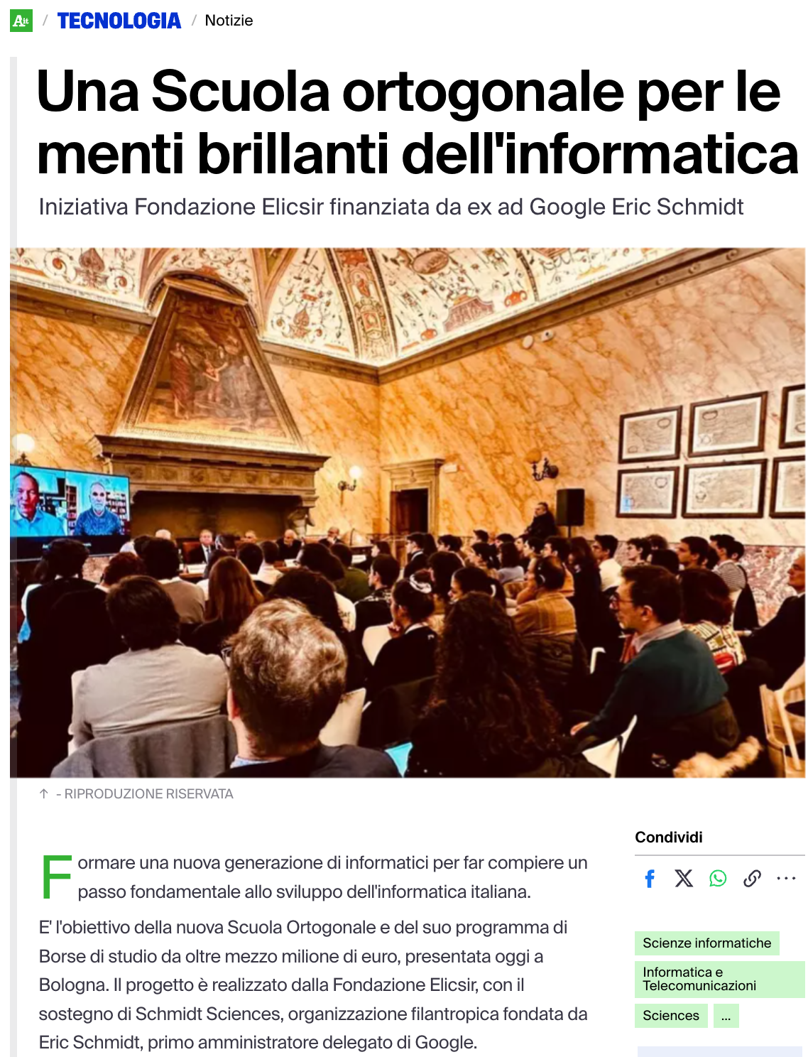 Una Scuola ortogonale per le menti brillanti dell'informatica
