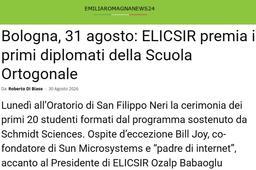ELICSIR premia i primi diplomati della Scuola Ortogonale